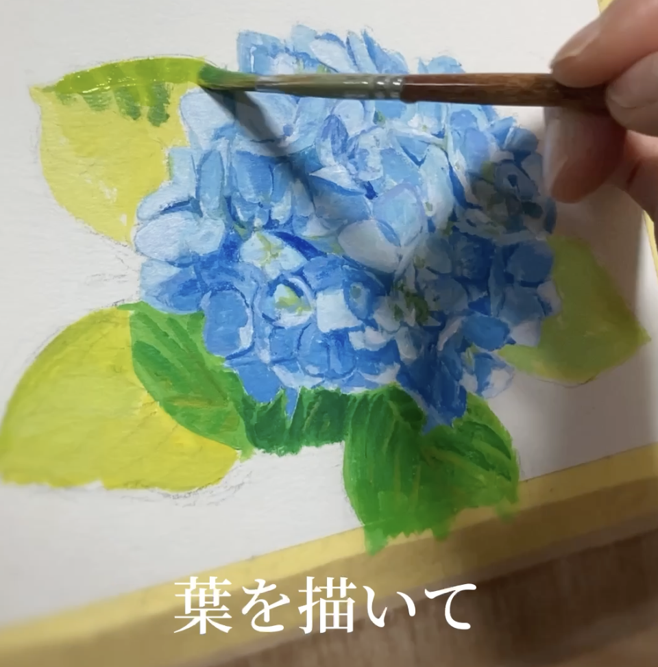 純正ショップ 「紫陽花」アクリル画 原画 F6 キャンバス 額なし - 美術品